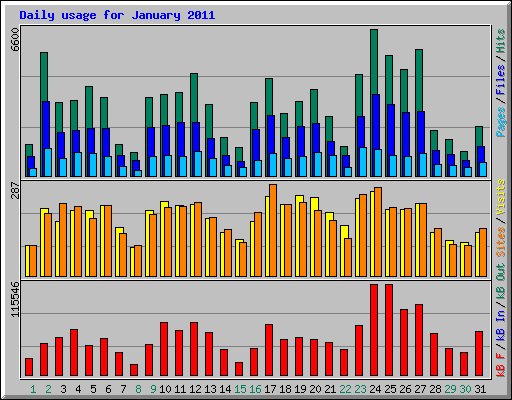 Daily usage for January 2011