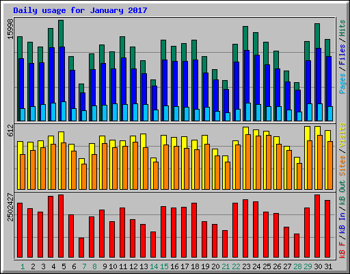 Daily usage for January 2017