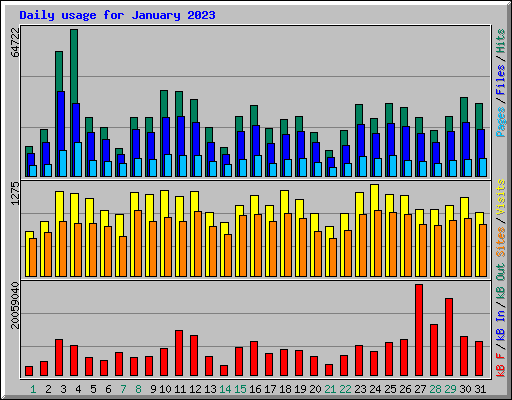 Daily usage for January 2023