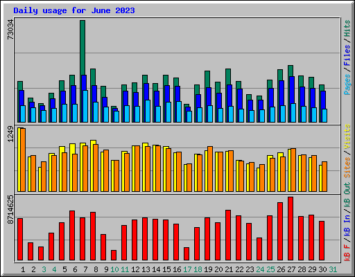 Daily usage for June 2023