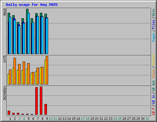 Daily usage for May 2025