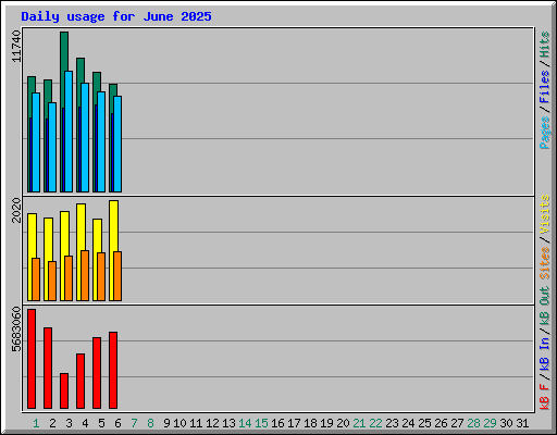 Daily usage for June 2025