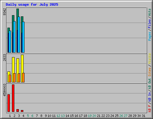 Daily usage for July 2025