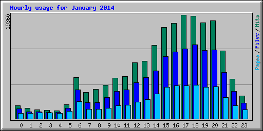 Hourly usage for January 2014