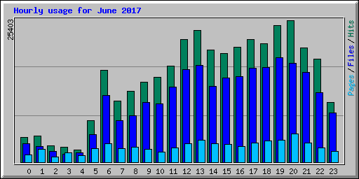 Hourly usage for June 2017