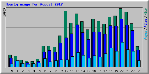 Hourly usage for August 2017