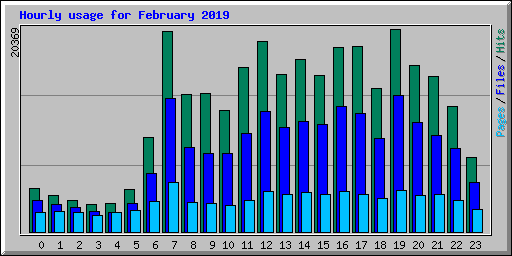 Hourly usage for February 2019