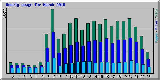 Hourly usage for March 2019