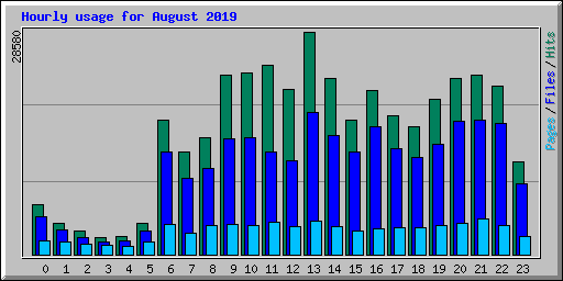 Hourly usage for August 2019