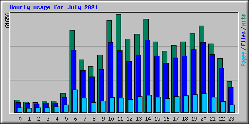 Hourly usage for July 2021