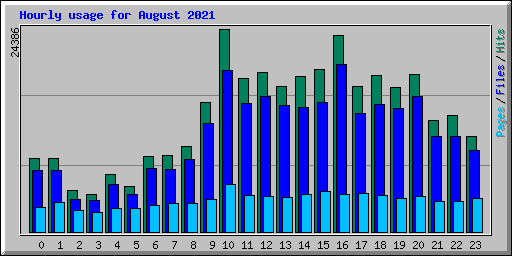 Hourly usage for August 2021