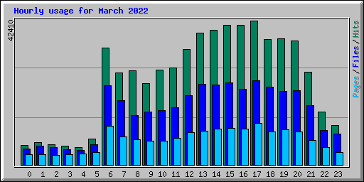 Hourly usage for March 2022