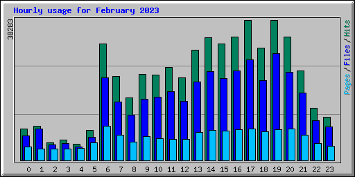 Hourly usage for February 2023