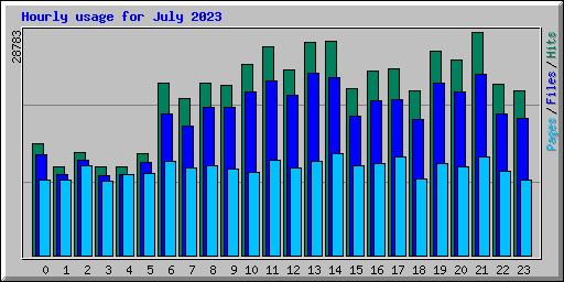 Hourly usage for July 2023