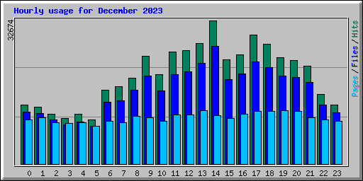 Hourly usage for December 2023