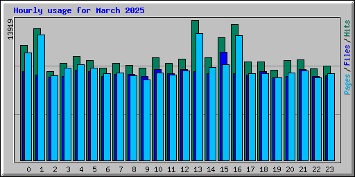 Hourly usage for March 2025